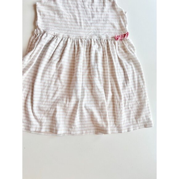 Girls' PETIT BATEAU White Pink Striped Cotton Jersey Tank Dress, Size 10 - Picture 5 of 13